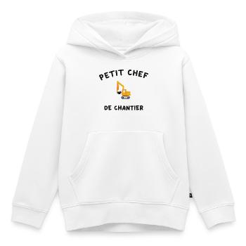 Small Construction Machinery Site Manager - Kids Premium Organic Hoodie - white - Front - AI Model Kid Female (0cm)