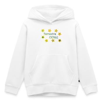 Terrestre Extra - Sweat Premium à capuche enfant bio - blanc - Devant - AI Model Kid Female (0cm)