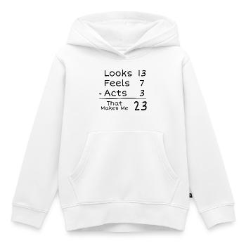 23 Jahre Jubiläum Humorvoll | 23. Jubiläum - Kinder Premium Organic Hoodie - Weiß - Vorne - AI Model Kid Female (0cm)