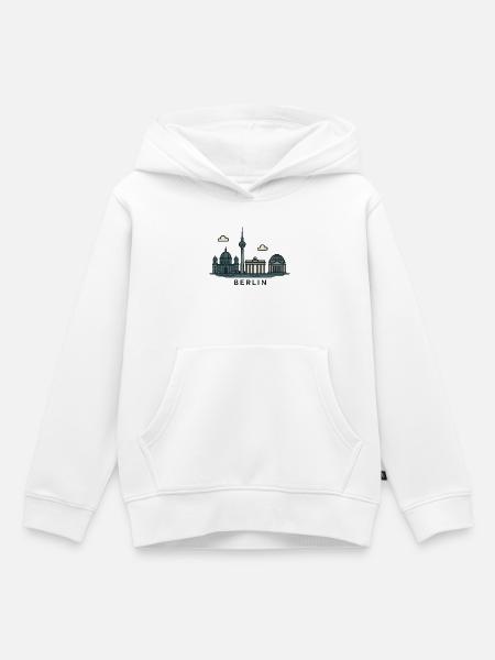 Berliner Skyline  - Kinder Premium Organic Hoodie - Weiß
