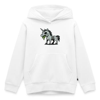 Zombie-Einhorn mit Schleim und dunklen Knochen - Kinder Premium Organic Hoodie - Weiß - Vorne - AI Model Kid Female (0cm)