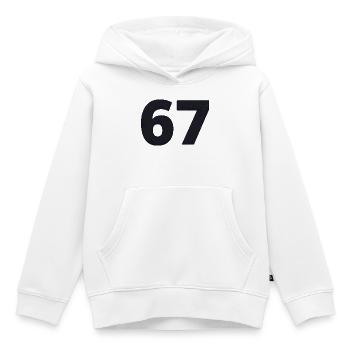 67 spricht Jugendsprache - Kinder Premium Organic Hoodie - Weiß - Vorne - AI Model Kid Female (0cm)