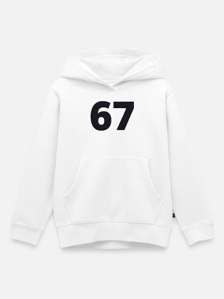 67 spricht Jugendsprache - Kinder Premium Organic Hoodie - Weiß