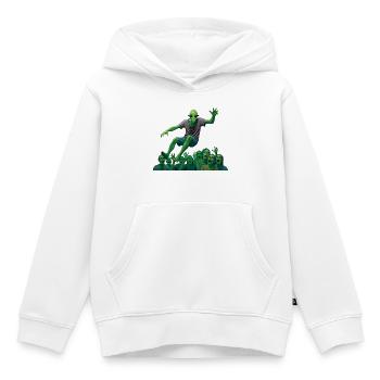 JUMPING ALIEN - geek & scifi - Sweat Premium à capuche enfant bio - blanc - Devant - AI Model Kid Female (0cm)