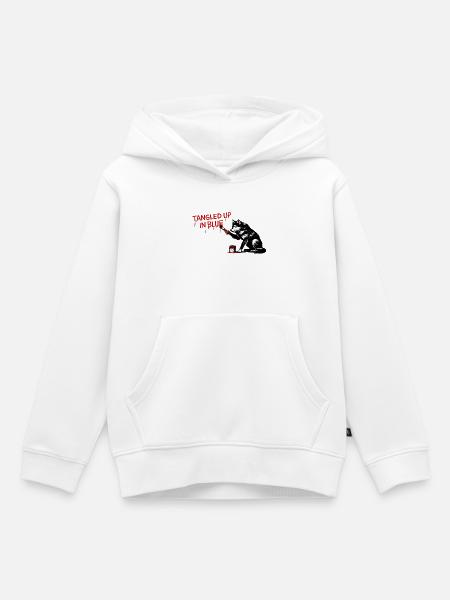 BlutrotTW Wolf Schrift - Kinder Premium Organic Hoodie - Weiß