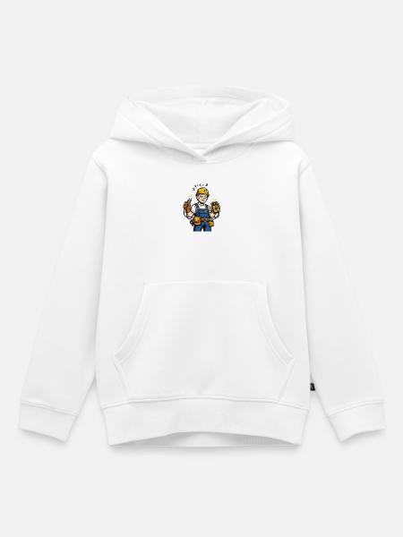 Kraftwerker Müde Schaltkreis - Kinder Premium Organic Hoodie - Weiß