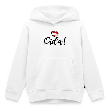 Oida! Österreich Herz I love Austria Dialekt  - Kinder Premium Organic Hoodie - Weiß - Vorne - AI Model Kid Female (0cm)