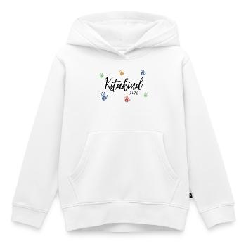 Kitakind 2026  - Kinder Premium Organic Hoodie - Weiß - Vorne - AI Model Kid Female (0cm)