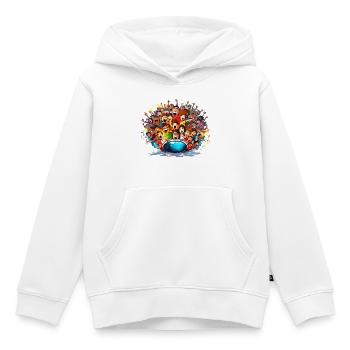 Jubelnde Massen auf Boot - Kinder Premium Organic Hoodie - Weiß - Vorne - AI Model Kid Female (0cm)