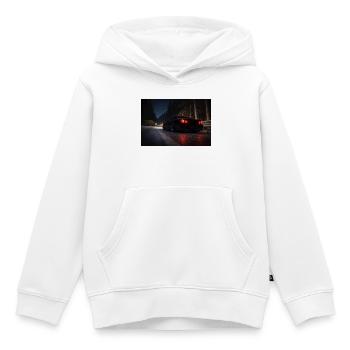 Nachtsportwagen auf der Straße - Kinder Premium Organic Hoodie - Weiß - Vorne - AI Model Kid Female (0cm)