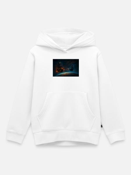 Kosmische Freibeuter im Weltraumduell - Kinder Premium Organic Hoodie - Weiß