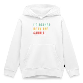 Je préfère être en selle - Sweat Premium à capuche enfant bio - blanc - Devant - AI Model Kid Female (0cm)