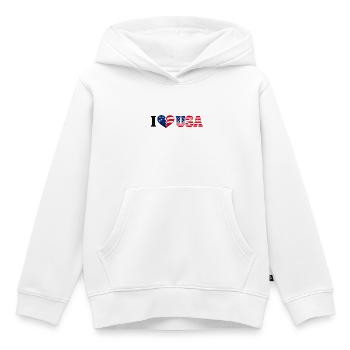 I Heart USA Star-Spangled Flag Muster - Kinder Premium Organic Hoodie - Weiß - Vorne - AI Model Kid Female (0cm)