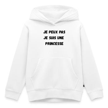 Ich kann nicht, ich bin eine PRINZESSIN - Kinder Premium Organic Hoodie - Weiß - Vorne - AI Model Kid Female (0cm)