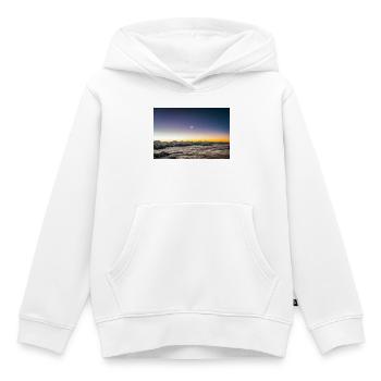 Moonrise Above A Sea Of Clouds At Dawn - Kids Premium Organic Hoodie - white - Front - AI Model Kid Female (0cm)