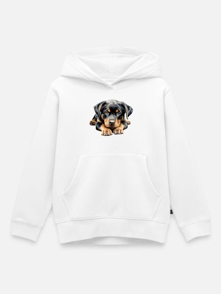 Rottweiler Puppy - Kinder Premium Organic Hoodie - Weiß