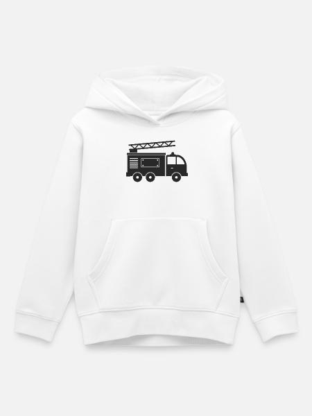 Feuerwehrauto - Kinder Premium Organic Hoodie - Weiß