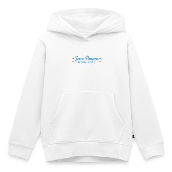 Serre Poncon Coordonnées Lac - Sweat Premium à capuche enfant bio - blanc - Devant - AI Model Kid Female (0cm)