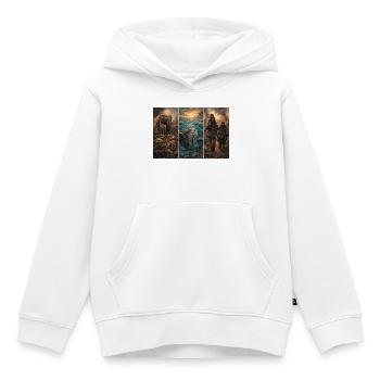 save the world - Kids Premium Organic Hoodie - white - Front - AI Model Kid Female (0cm)