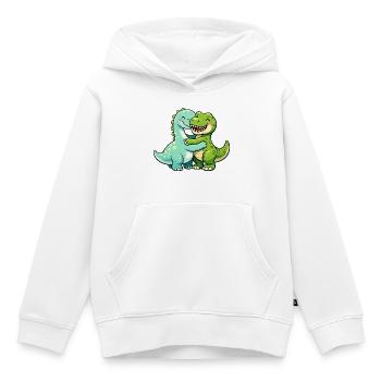 Kuscheldinos - Kinder Premium Organic Hoodie - Weiß - Vorne - AI Model Kid Female (0cm)