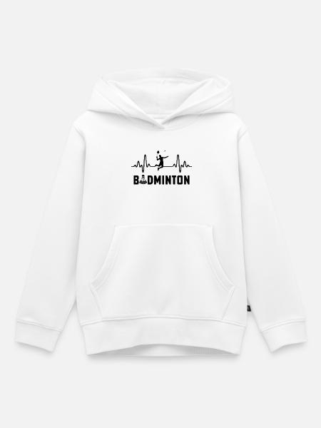 Badminton - Kinder Premium Organic Hoodie - Weiß