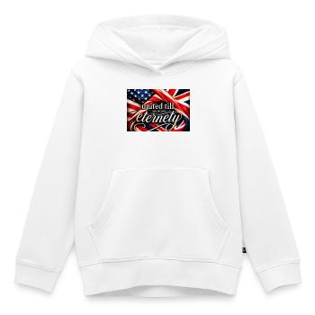 Vereinigte Flaggen bis zur Ewigkeit - Kinder Premium Organic Hoodie - Weiß - Vorne - AI Model Kid Female (0cm)