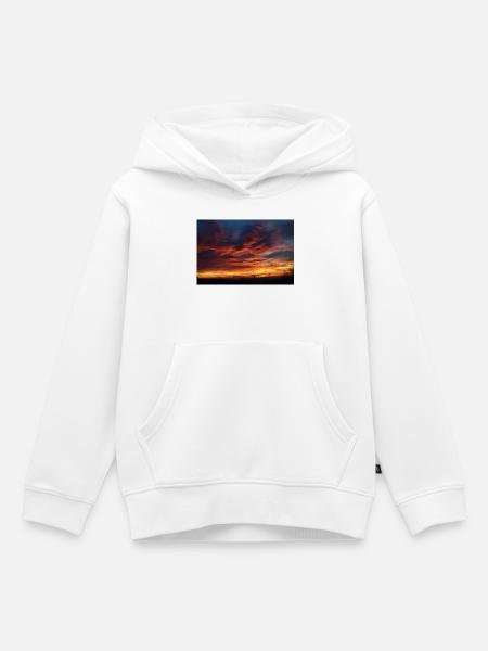 Sonnenuntergangszauber am Abend - Kinder Premium Organic Hoodie - Weiß