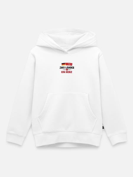 Zwei Länder, Ein Herz - Kinder Premium Organic Hoodie - Weiß
