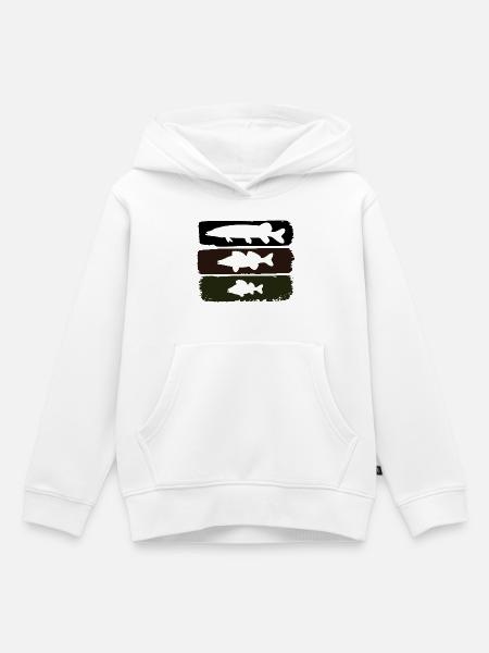 Hecht Zander Barsch - Kinder Premium Organic Hoodie - Weiß