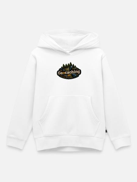 Géocaching - Sweat Premium à capuche enfant bio - blanc