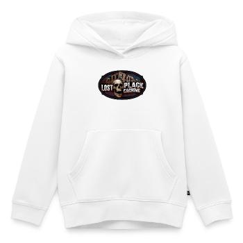 Insigne de la Cache du Crâne de la Place Perdue - Sweat Premium à capuche enfant bio - blanc - Devant - AI Model Kid Female (0cm)