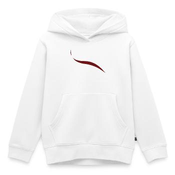 Vague Fluide Abstraite Minimaliste Rouge Foncé Courbé - Sweat Premium à capuche enfant bio - blanc - Devant - AI Model Kid Female (0cm)