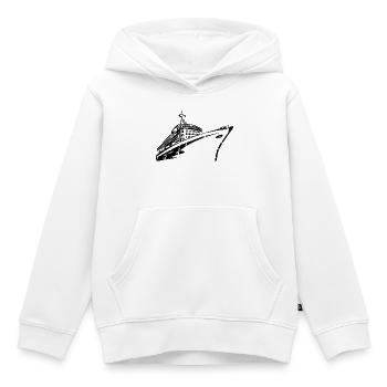 Kreuzfahrtschiff Silhouette Typografie - Kinder Premium Organic Hoodie - Weiß - Vorne - AI Model Kid Female (0cm)