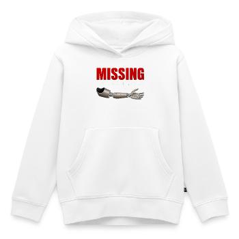 Disparu ? Tu as vu mon bras ? Bras drôle - Sweat Premium à capuche enfant bio - blanc - Devant - AI Model Kid Female (0cm)