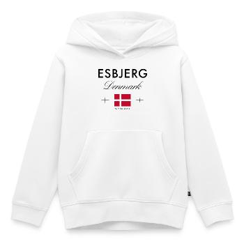 Esbjerg Dänemark Koordinaten Reise Souvenir - Kinder Premium Organic Hoodie - Weiß - Vorne - AI Model Kid Female (0cm)