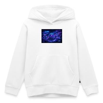 world_map_arcane_neon - Kinder Premium Organic Hoodie - Weiß - Vorne - AI Model Kid Female (0cm)