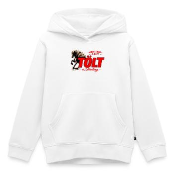 Plus qu’une démarche - Tölt - Sweat Premium à capuche enfant bio - blanc - Devant - AI Model Kid Female (0cm)
