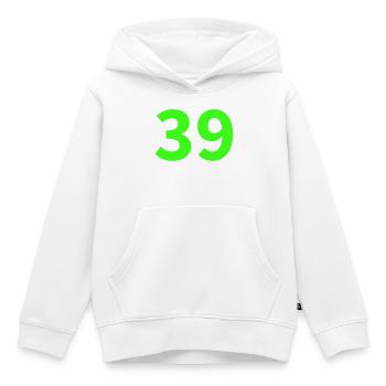 Neon Zahl 39 - Kinder Premium Organic Hoodie - Weiß - Vorne - AI Model Kid Female (0cm)