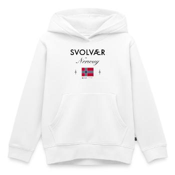 Svolvær Norvège Coordonnées Souvenir de voyage - Sweat Premium à capuche enfant bio - blanc - Devant - AI Model Kid Female (0cm)