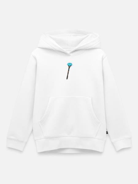 Magischer Kristallstab Blau - Kinder Premium Organic Hoodie - Weiß