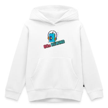 80er-Jahre-Rewind-Kassetten-Kopfhörer - Kinder Premium Organic Hoodie - Weiß - Vorne - AI Model Kid Female (0cm)