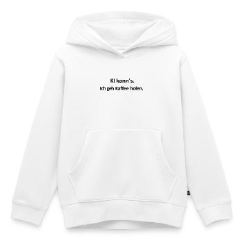 KI - Kinder Premium Organic Hoodie - Weiß - Vorne - AI Model Kid Female (0cm)