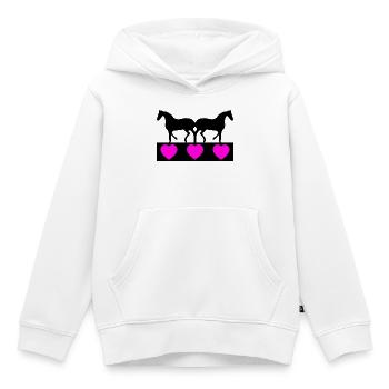 Pferde - Kinder Premium Organic Hoodie - Weiß - Vorne - AI Model Kid Female (0cm)
