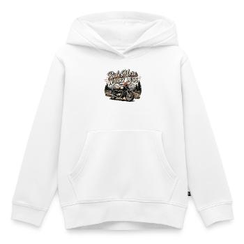 Ride More, Worry Less Motorrad - Kinder Premium Organic Hoodie - Weiß - Vorne - AI Model Kid Female (0cm)