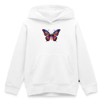 Buntes Buntglas-Schmetterling - Kinder Premium Organic Hoodie - Weiß - Vorne - AI Model Kid Female (0cm)
