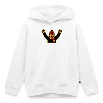 Jubelnder Fussball Fan Icon - Kinder Premium Organic Hoodie - Weiß - Vorne - AI Model Kid Female (0cm)