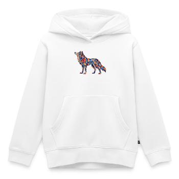 Jeu Patchwork Wolf Colors - Sweat Premium à capuche enfant bio - blanc - Devant - AI Model Kid Female (0cm)