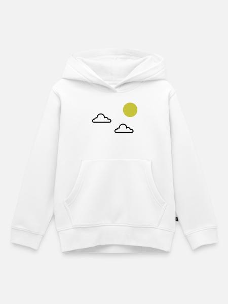 Wolken mit Sonne Minimal - Kinder Premium Organic Hoodie - Weiß