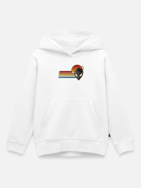 Retro Alien Regenbogenpfad - Kinder Premium Organic Hoodie - Weiß