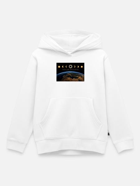 Solar Eclypse 2027 - Kinder Premium Organic Hoodie - Weiß